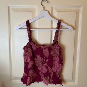 Floral crop tank top